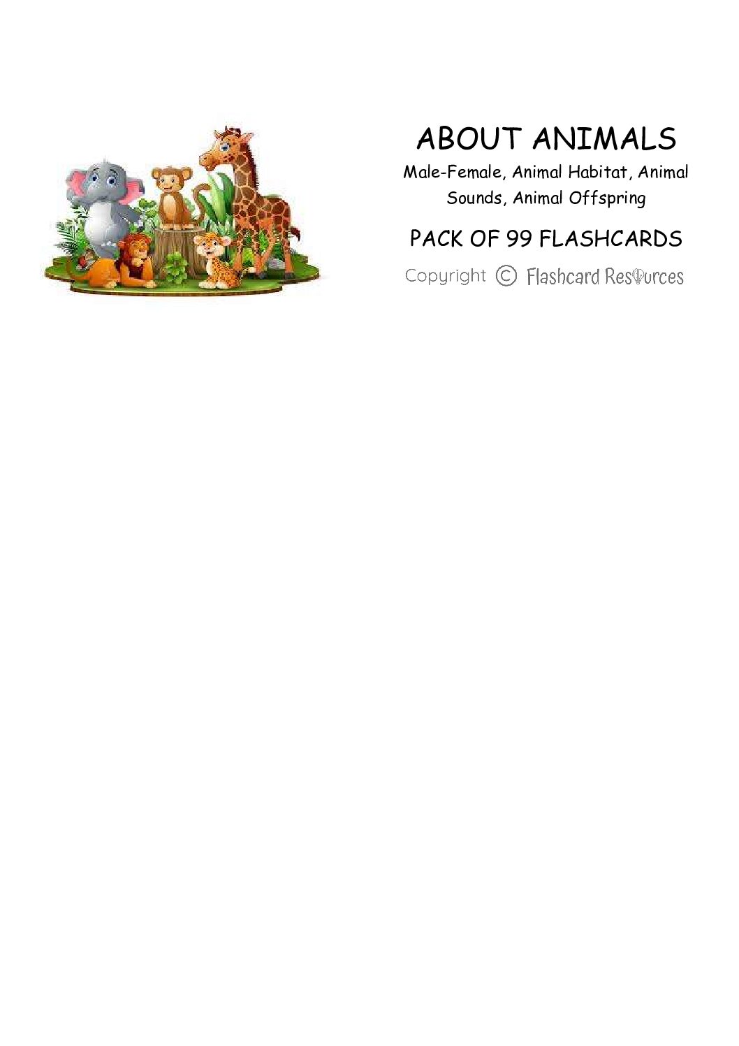 English Language - About Animals - Flashcards