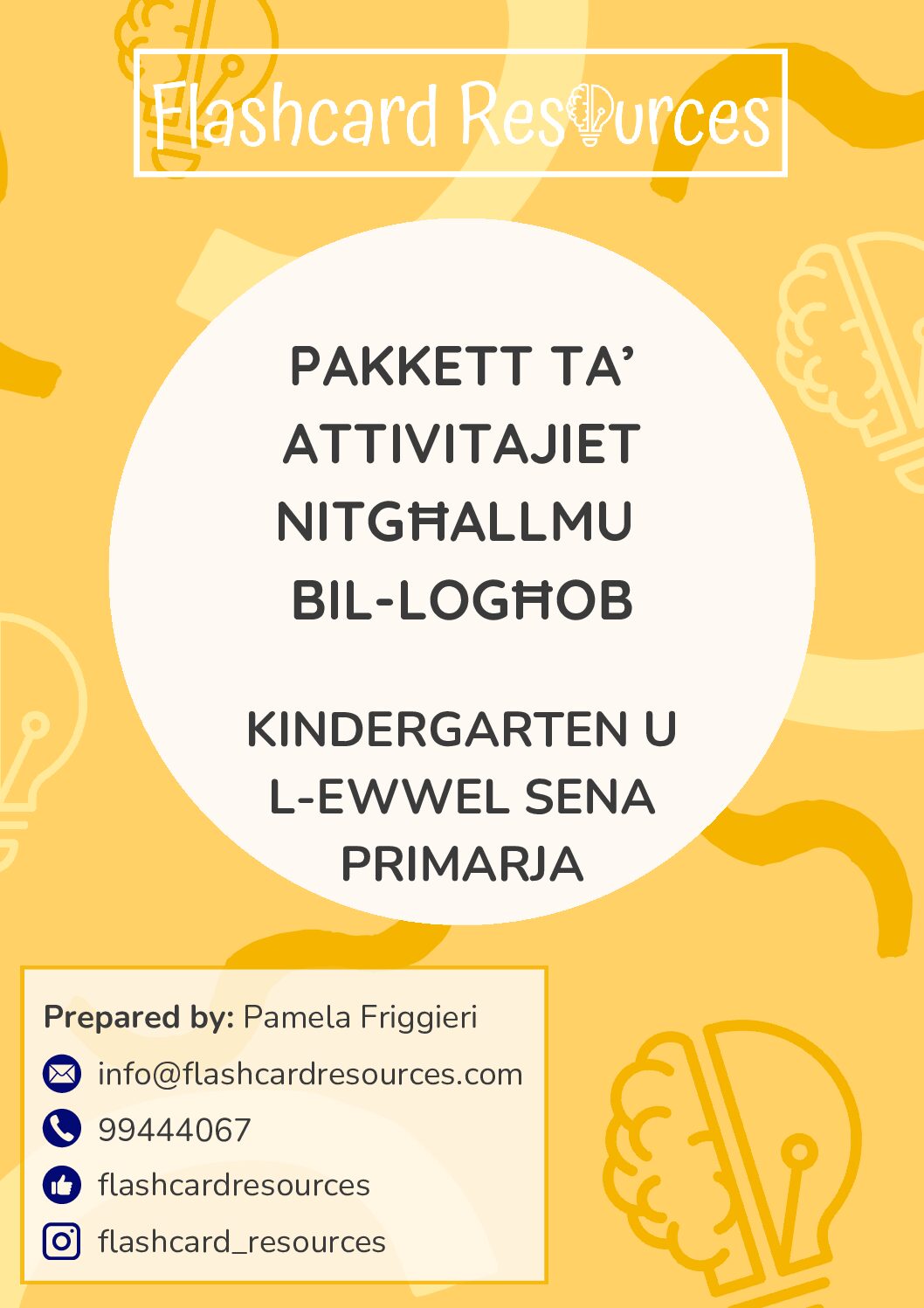 Pakkett ta'Attivitajiet - Nitgħallmu bil-Logħob - Kindergarten