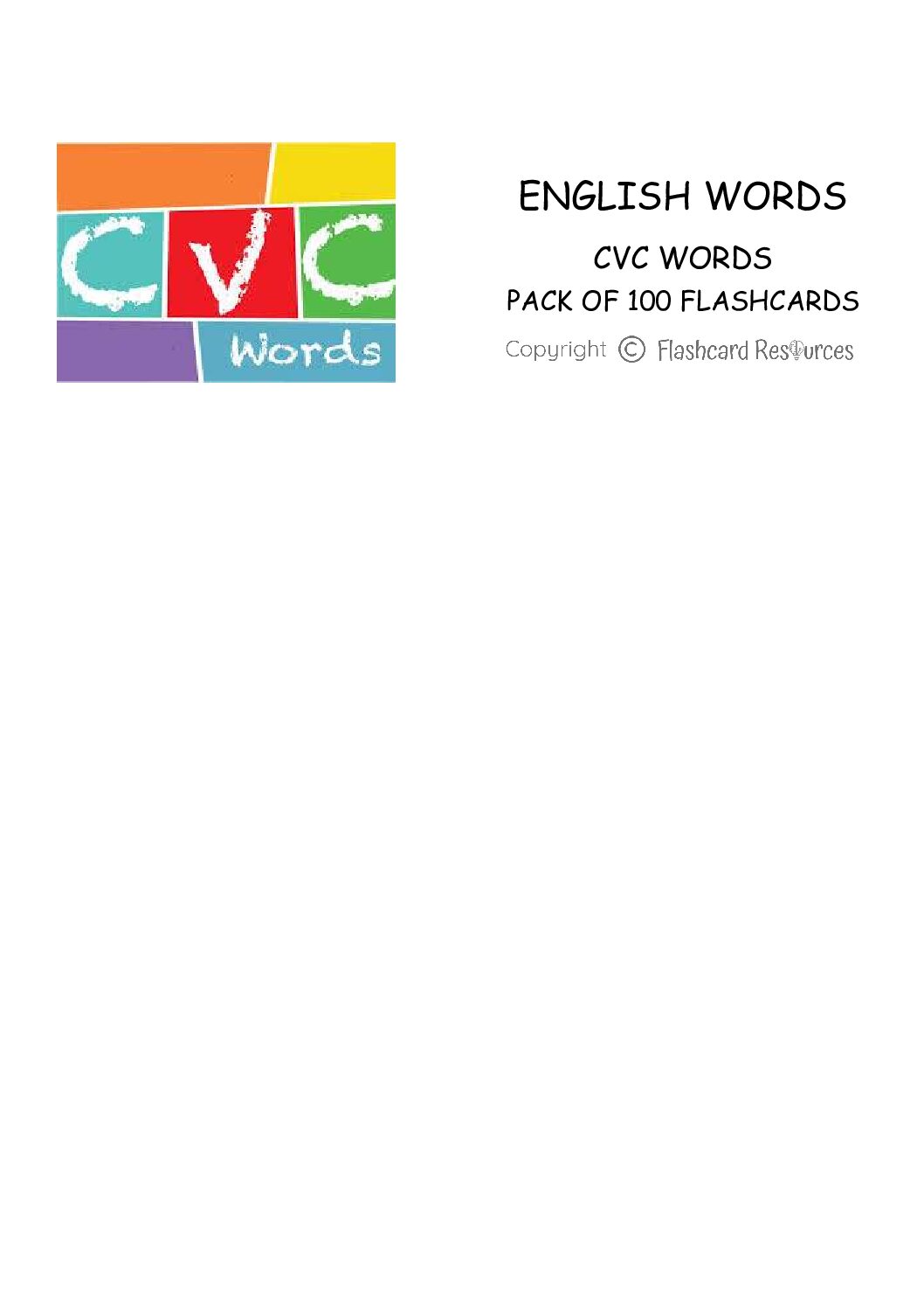 English Language - CVC Words - Flashcards