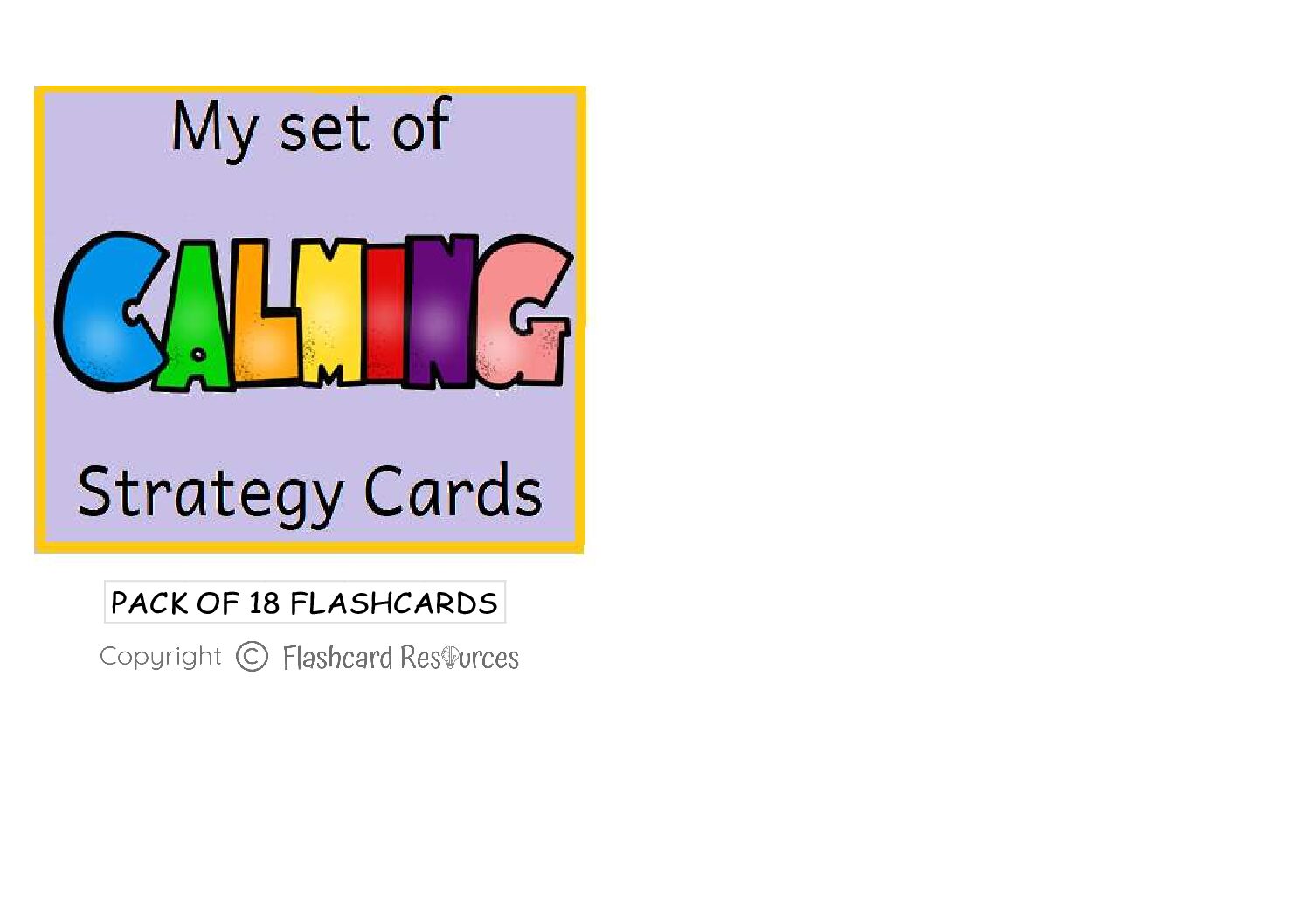 My Set of Calming Strategy Cards - Flashcards
