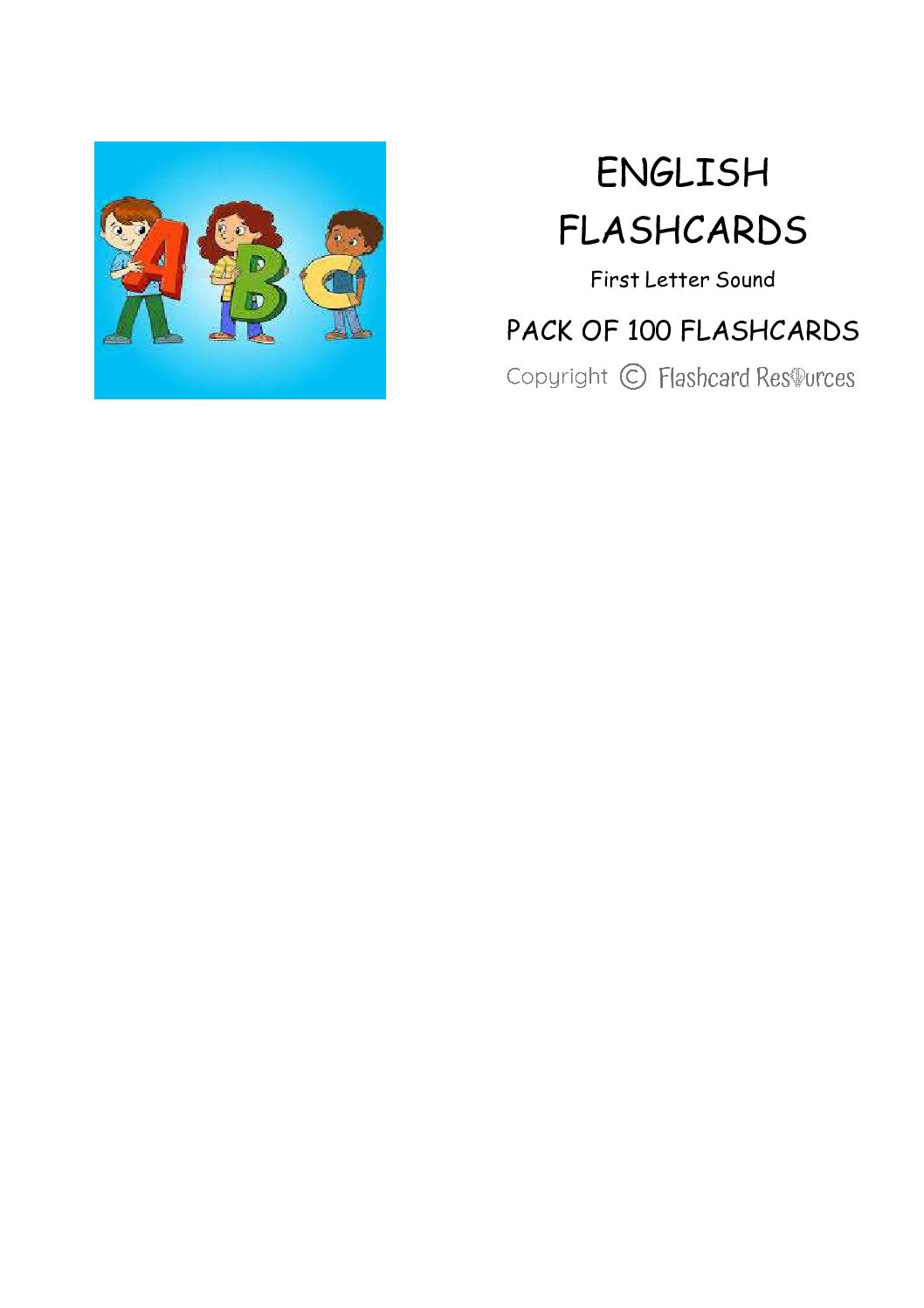 English Language - First Letter Sound - Flashcards