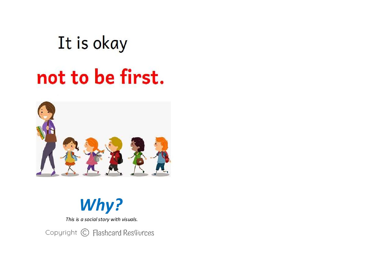 Social Stories - Toddlers - It's Ok Not to be First