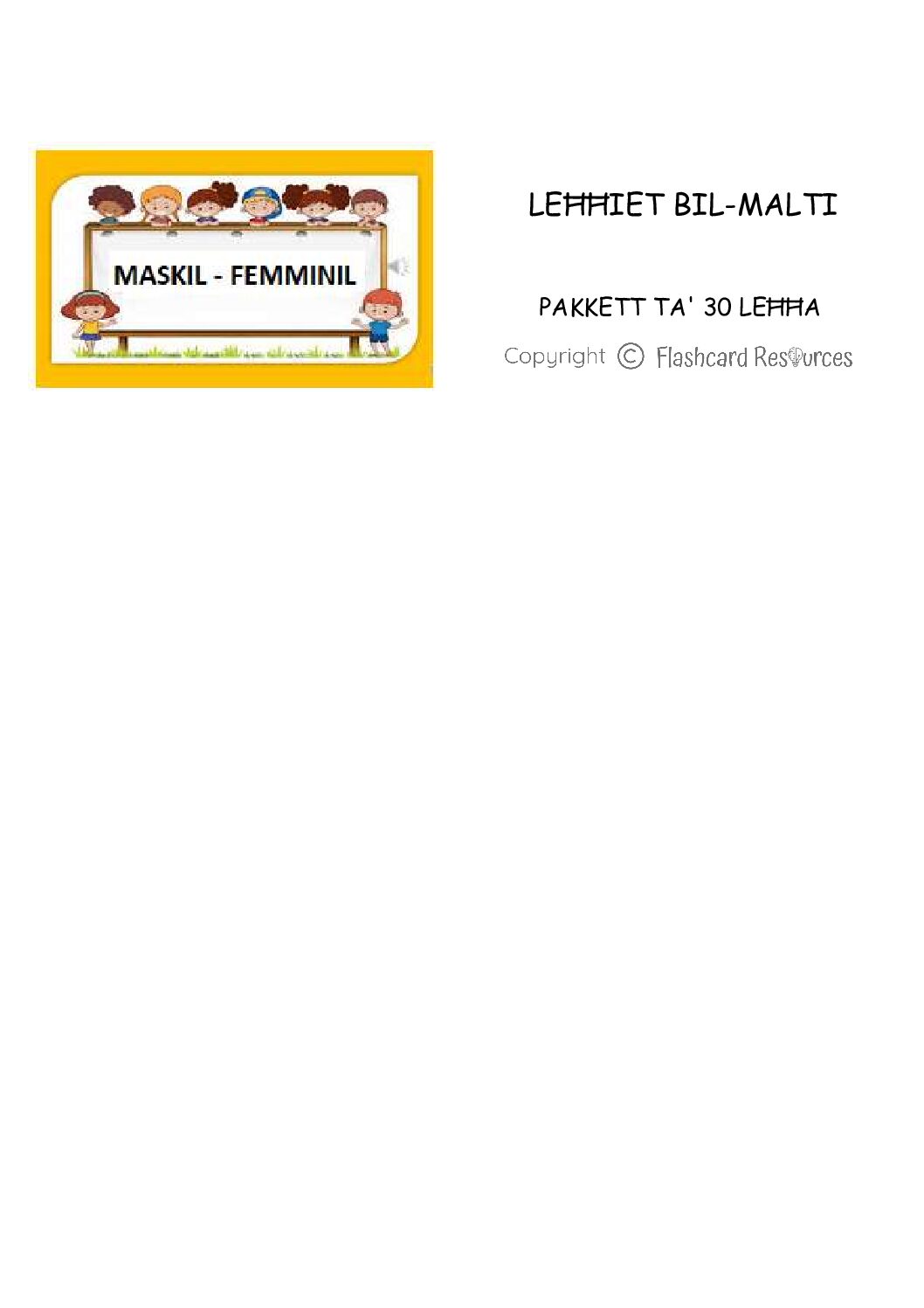 Malti - Maskil-Femminil - Leħħiet