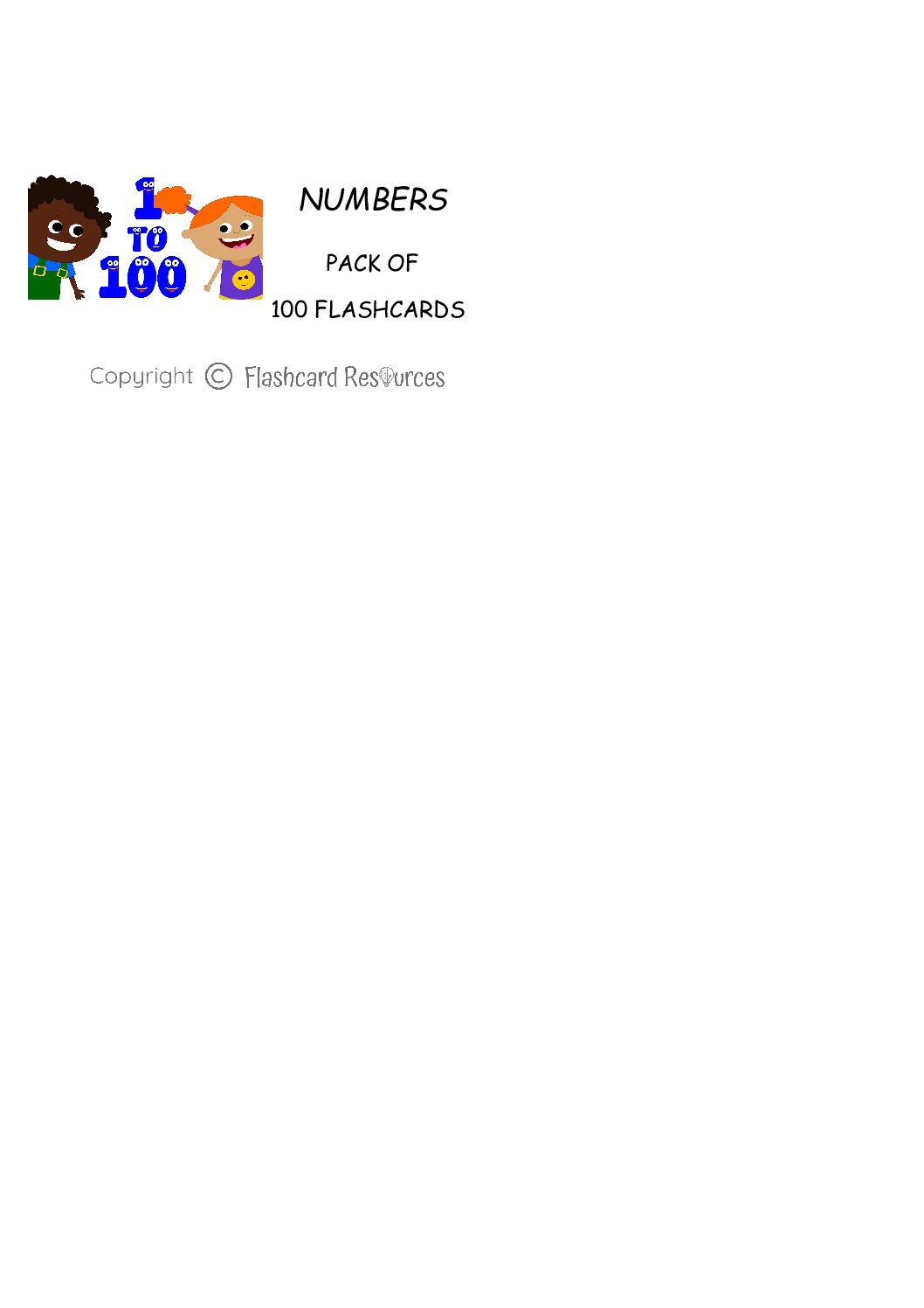 Numbers 1-100 - Flashcards