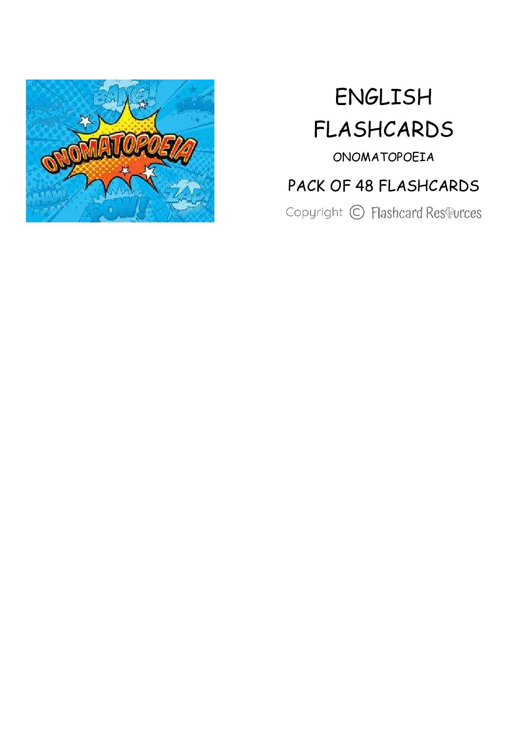 English Language - Onomatopoeia - Flashcards