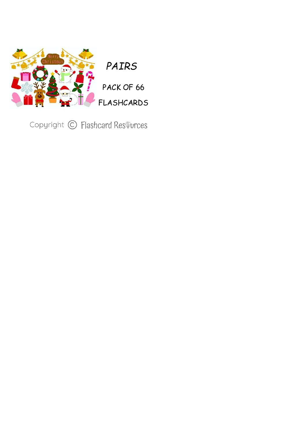 Pairs (Christmas Theme) - Flashcards