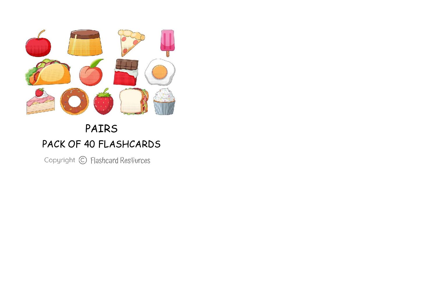 Pairs (Food Theme) - Flashcards
