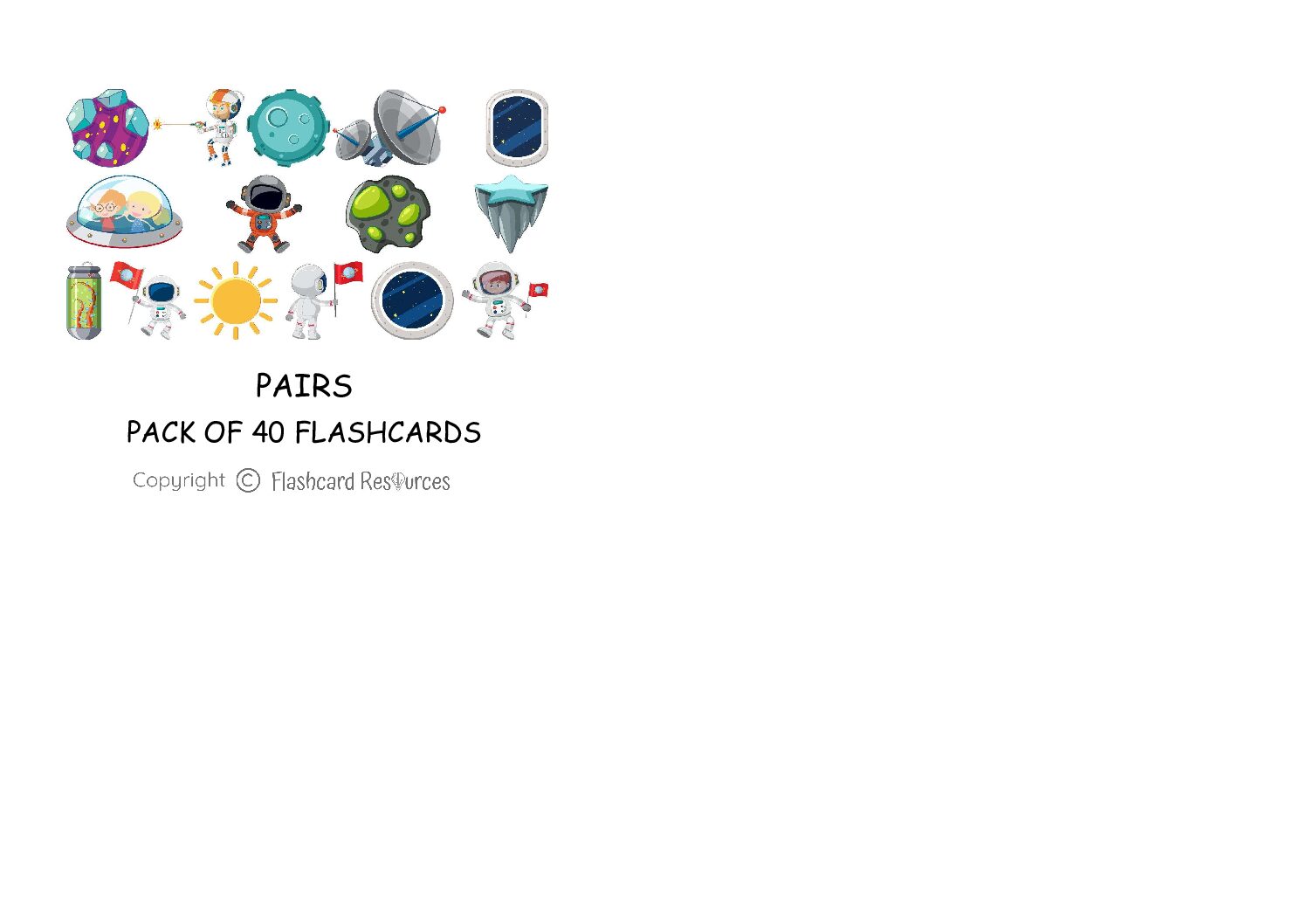 Pairs (Space Theme) - Flashcards