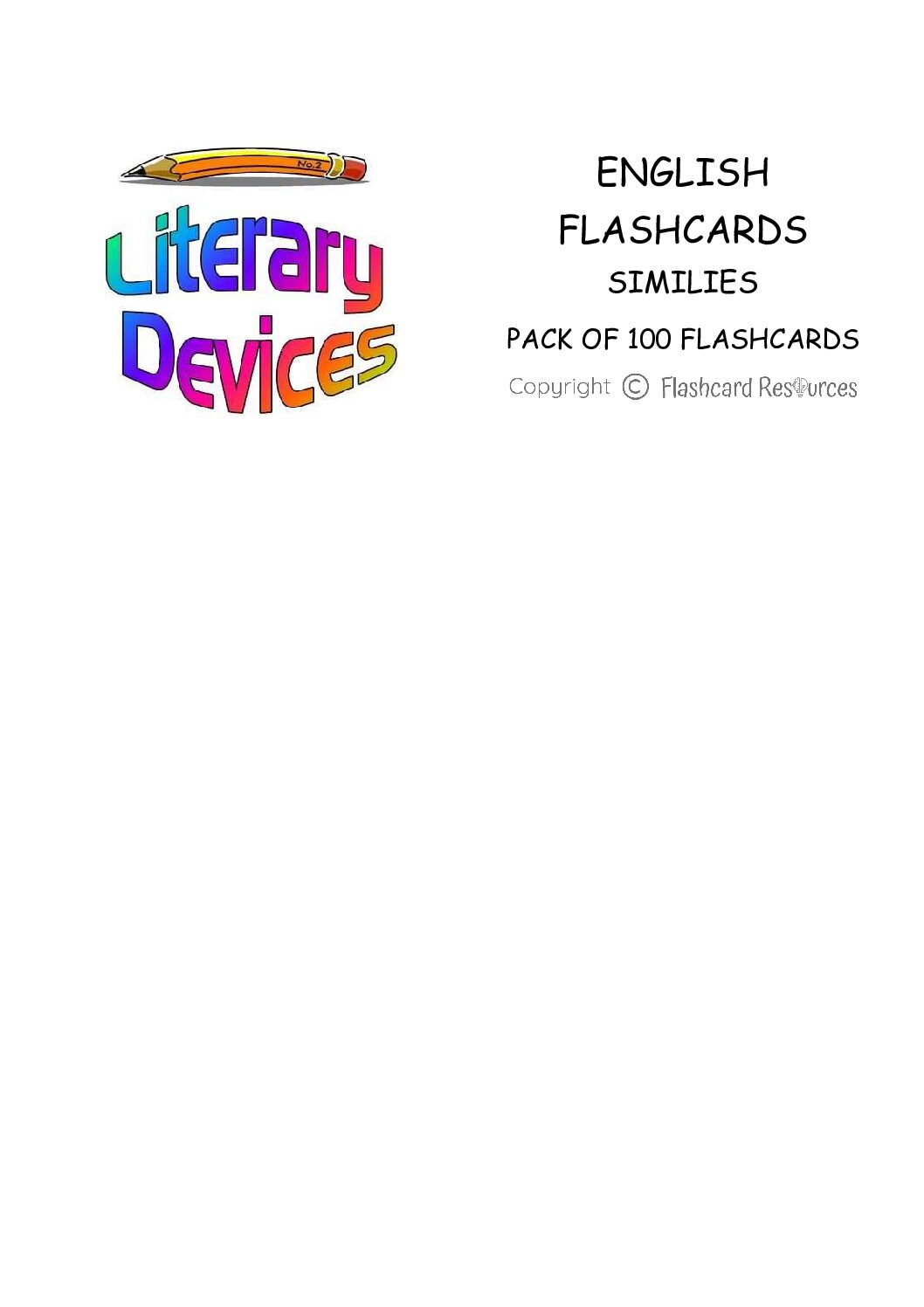 English Language - Similes - Flashcards
