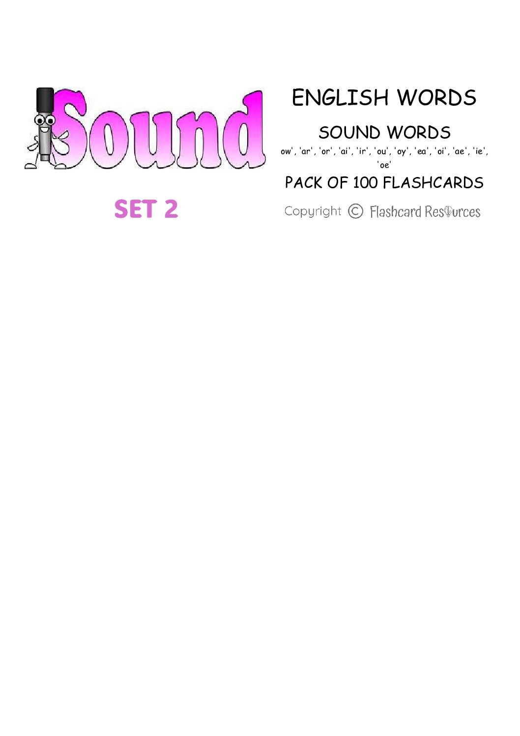 English Language - Sound Words Set 2 - Flashcards