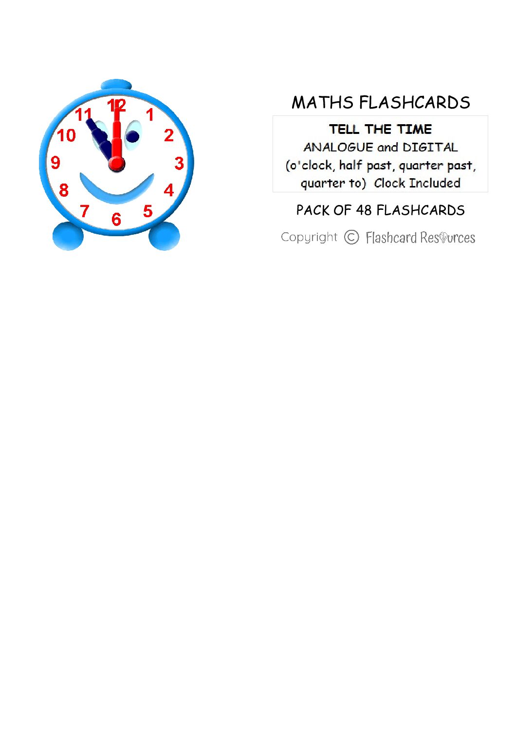 Maths - Tell the Time - Flashcards