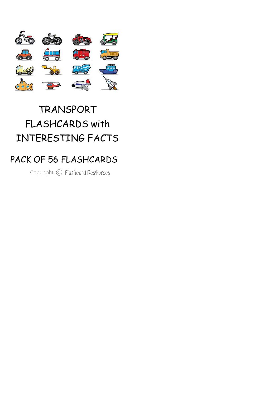 Transport with Interesting Facts - Flashcards