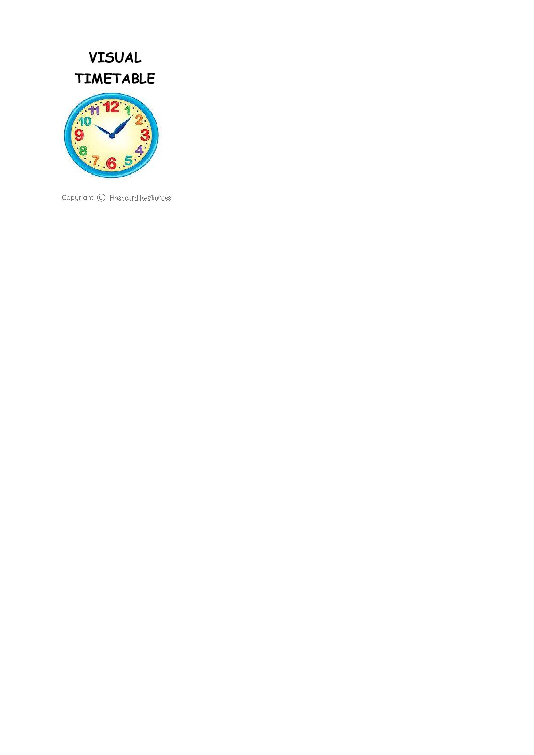Visual School Timetable - Senior School - Flashcards