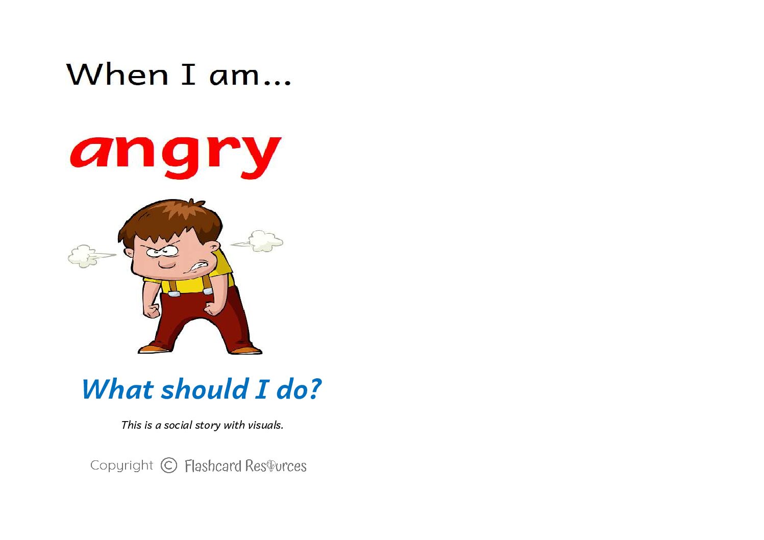 Social Stories - Toddlers - When I am Angry