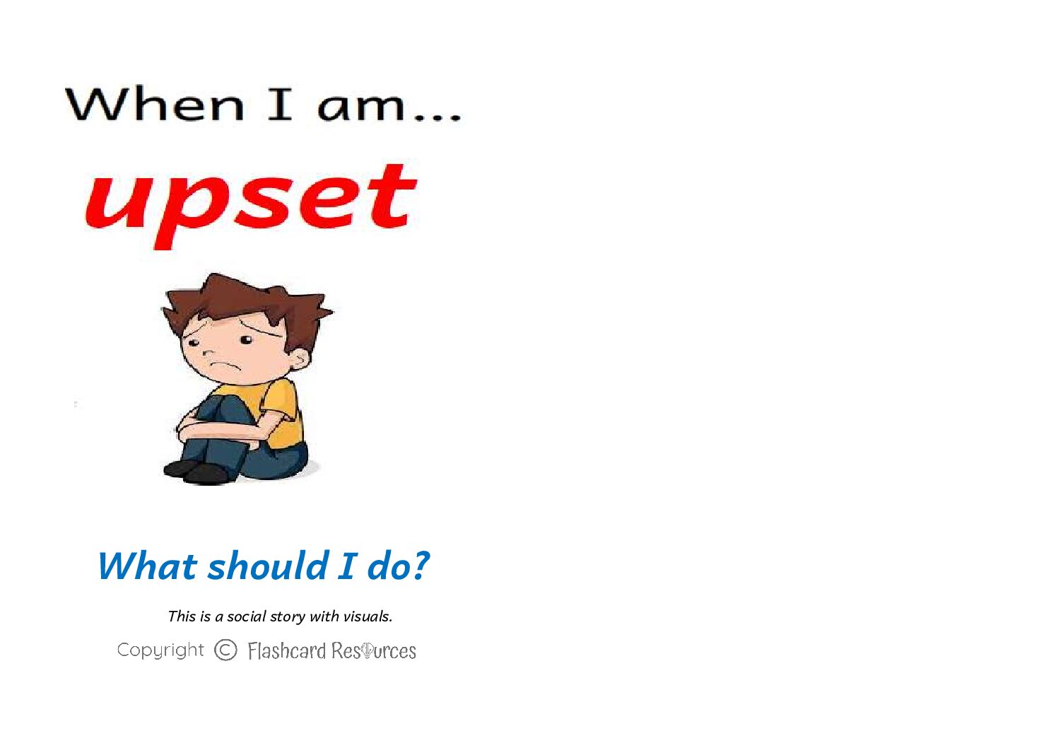 Social Stories - Toddlers - When I am Upset