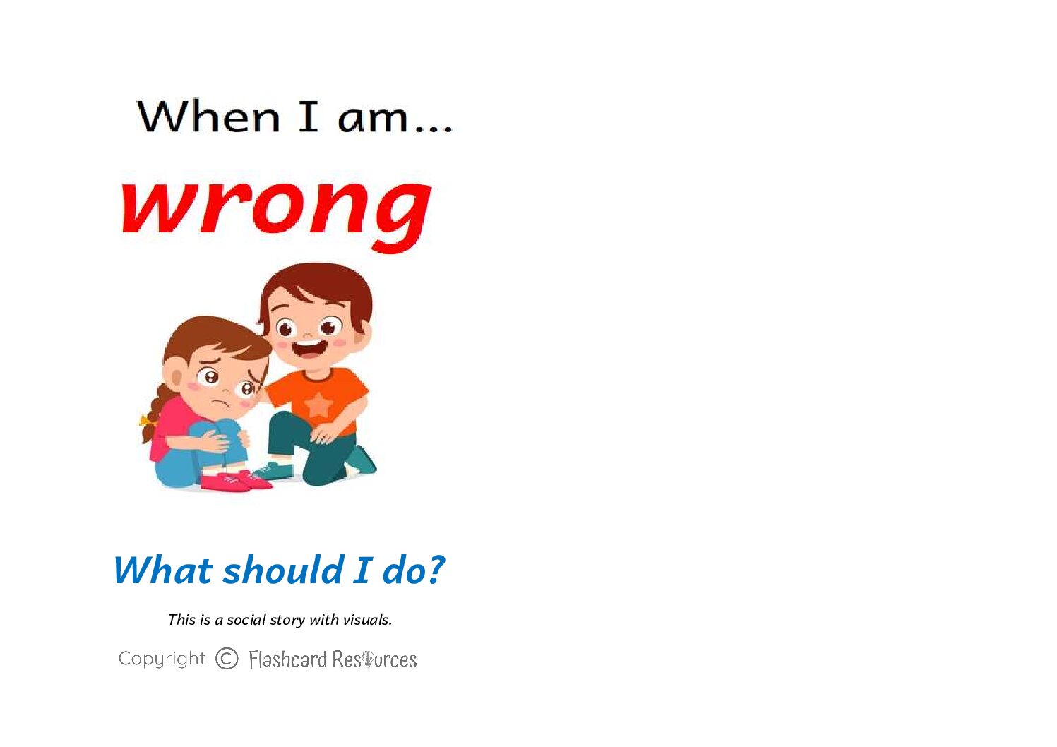 Social Stories - Toddlers - When I am Wrong