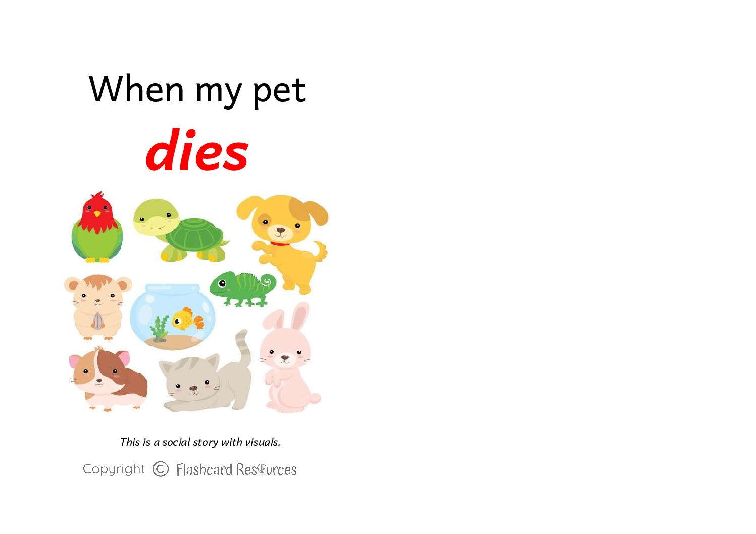Social Stories - Toddlers - When My Pet Dies