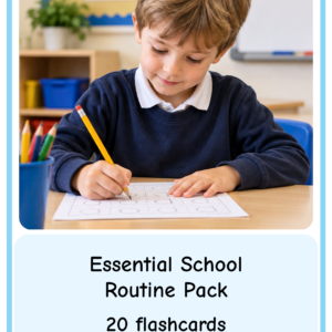 Essential School Routine (boy)- Flashcards