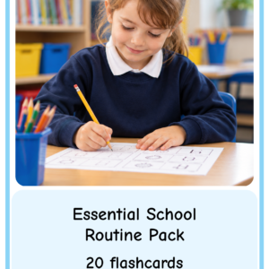Essential School Routine (girl)- Flashcards